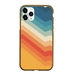 Чехол iPhone 11 Pro матовый Полосы, цвет: 3D-коричневый