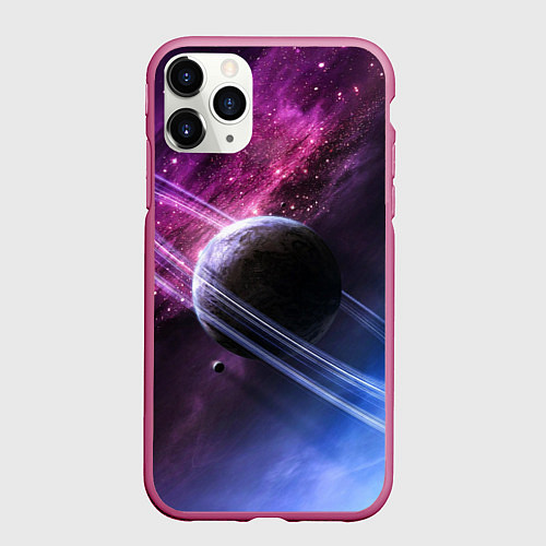 Чехол iPhone 11 Pro матовый Космос / 3D-Малиновый – фото 1
