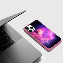 Чехол iPhone 11 Pro матовый Космос, цвет: 3D-малиновый — фото 2