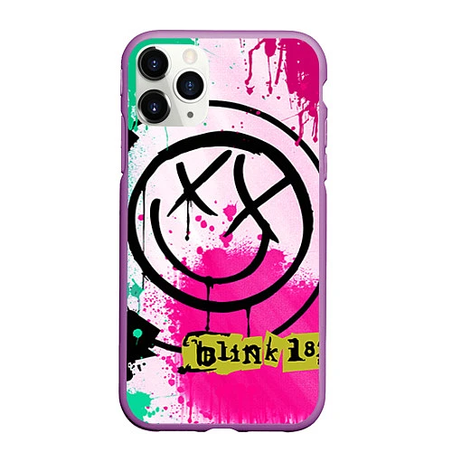 Чехол iPhone 11 Pro матовый Blink-182: Purple Smile / 3D-Фиолетовый – фото 1