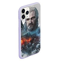 Чехол iPhone 11 Pro матовый Witcher, цвет: 3D-светло-сиреневый — фото 2