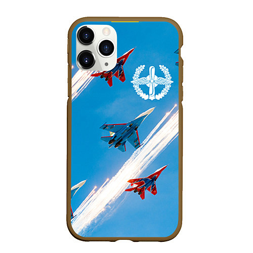 Чехол iPhone 11 Pro матовый Самолеты ВВС / 3D-Коричневый – фото 1