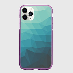 Чехол iPhone 11 Pro матовый Геометрия, цвет: 3D-фиолетовый