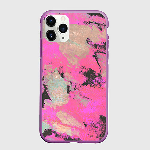 Чехол iPhone 11 Pro матовый Краска / 3D-Фиолетовый – фото 1