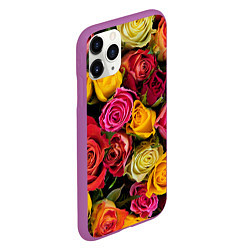 Чехол iPhone 11 Pro матовый Ассорти из роз, цвет: 3D-фиолетовый — фото 2