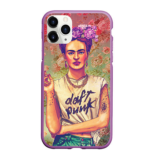 Чехол iPhone 11 Pro матовый Фрида / 3D-Фиолетовый – фото 1
