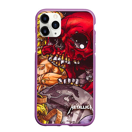 Чехол iPhone 11 Pro матовый Metallica Rage / 3D-Фиолетовый – фото 1
