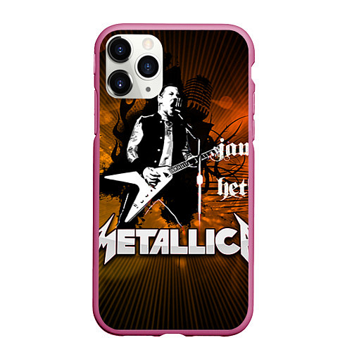 Чехол iPhone 11 Pro матовый Metallica: James Hetfield / 3D-Малиновый – фото 1