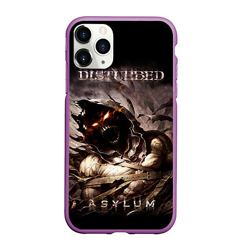 Чехол iPhone 11 Pro матовый Disturbed / 3D-Фиолетовый – фото 1