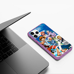 Чехол iPhone 11 Pro матовый One Piece, цвет: 3D-фиолетовый — фото 2