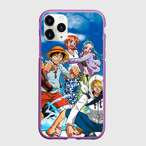 Чехол iPhone 11 Pro матовый One Piece / 3D-Фиолетовый – фото 1
