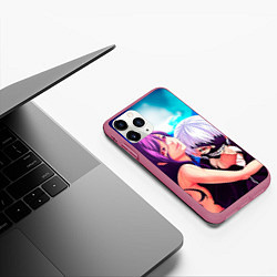 Чехол iPhone 11 Pro матовый Токийский Гуль, цвет: 3D-малиновый — фото 2