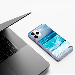 Чехол iPhone 11 Pro матовый Волны, цвет: 3D-светло-сиреневый — фото 2