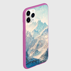 Чехол iPhone 11 Pro матовый Горы, цвет: 3D-фиолетовый — фото 2