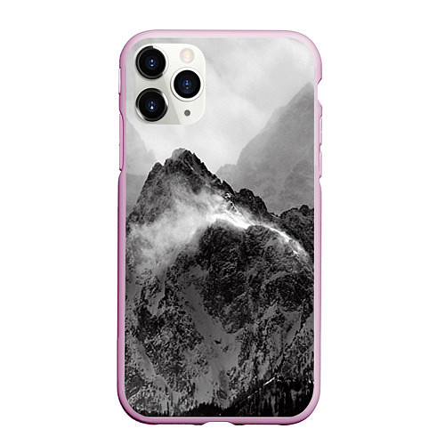 Чехол iPhone 11 Pro матовый Горы / 3D-Розовый – фото 1