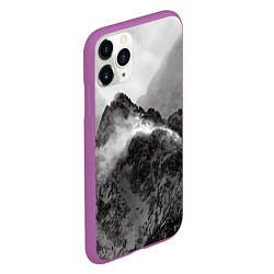 Чехол iPhone 11 Pro матовый Горы, цвет: 3D-фиолетовый — фото 2