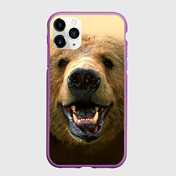 Чехол iPhone 11 Pro матовый Взгляд медведя, цвет: 3D-фиолетовый