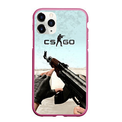 Чехол iPhone 11 Pro матовый Counter-Strike: De Dust, цвет: 3D-малиновый