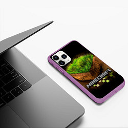 Чехол iPhone 11 Pro матовый Майнкрафт, цвет: 3D-фиолетовый — фото 2