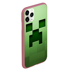 Чехол iPhone 11 Pro матовый Creeper Face, цвет: 3D-малиновый — фото 2