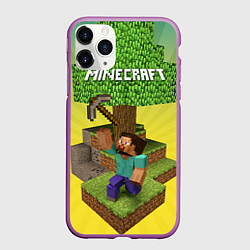 Чехол iPhone 11 Pro матовый Minecraft Tree, цвет: 3D-фиолетовый