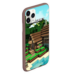 Чехол iPhone 11 Pro матовый Minecraft House, цвет: 3D-коричневый — фото 2