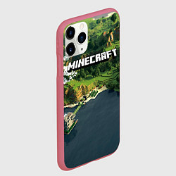 Чехол iPhone 11 Pro матовый Minecraft Location, цвет: 3D-малиновый — фото 2
