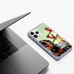 Чехол iPhone 11 Pro матовый GTA 5: Franklin Clinton, цвет: 3D-светло-сиреневый — фото 2