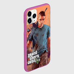 Чехол iPhone 11 Pro матовый GTA 5: Gangsta, цвет: 3D-фиолетовый — фото 2