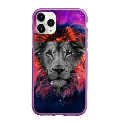 Чехол iPhone 11 Pro матовый Космический лев, цвет: 3D-фиолетовый