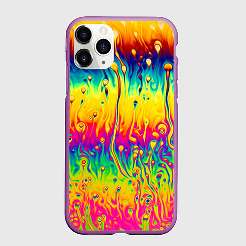 Чехол iPhone 11 Pro матовый Tie dye / 3D-Фиолетовый – фото 1