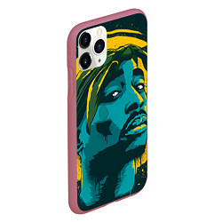 Чехол iPhone 11 Pro матовый 2Pac Shakur, цвет: 3D-малиновый — фото 2