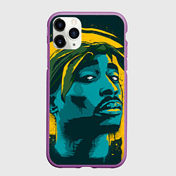 Чехол iPhone 11 Pro матовый 2Pac Shakur, цвет: 3D-фиолетовый