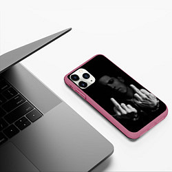 Чехол iPhone 11 Pro матовый Eminem Fuck, цвет: 3D-малиновый — фото 2