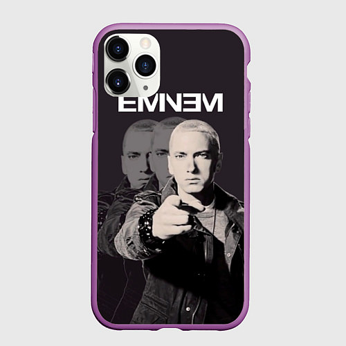 Чехол iPhone 11 Pro матовый Eminem: You / 3D-Фиолетовый – фото 1