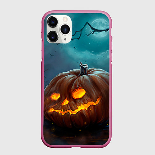 Чехол iPhone 11 Pro матовый Тыква / 3D-Малиновый – фото 1
