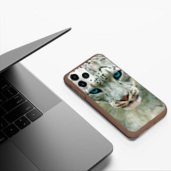 Чехол iPhone 11 Pro матовый Снежный барс, цвет: 3D-коричневый — фото 2