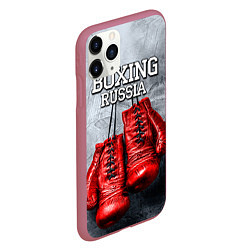 Чехол iPhone 11 Pro матовый Boxing Russia, цвет: 3D-малиновый — фото 2