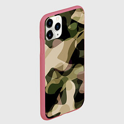 Чехол iPhone 11 Pro матовый Камуфляж, цвет: 3D-малиновый — фото 2