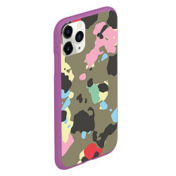 Чехол iPhone 11 Pro матовый Камуфляж: микс цветов, цвет: 3D-фиолетовый — фото 2
