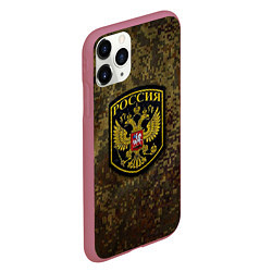 Чехол iPhone 11 Pro матовый Камуфляж: Россия, цвет: 3D-малиновый — фото 2