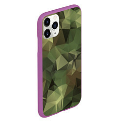 Чехол iPhone 11 Pro матовый Полигональный камуфляж, цвет: 3D-фиолетовый — фото 2
