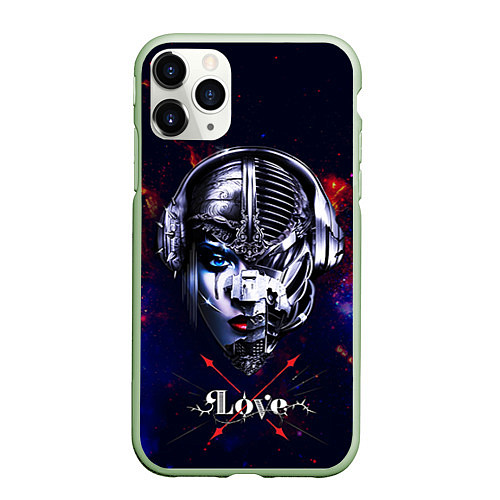 Чехол iPhone 11 Pro матовый Love pirate station / 3D-Салатовый – фото 1