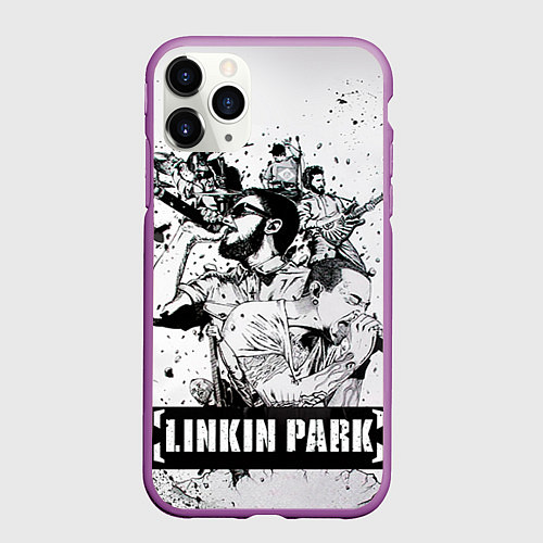 Чехол iPhone 11 Pro матовый Linkin Park / 3D-Фиолетовый – фото 1