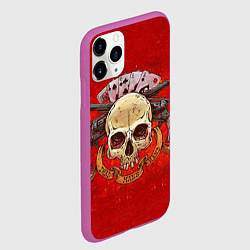Чехол iPhone 11 Pro матовый Череп, цвет: 3D-фиолетовый — фото 2