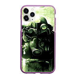 Чехол iPhone 11 Pro матовый Fallout Robot, цвет: 3D-фиолетовый