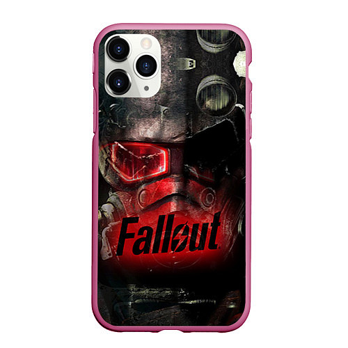 Чехол iPhone 11 Pro матовый Fallout Red / 3D-Малиновый – фото 1