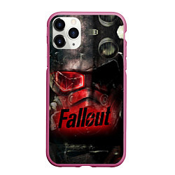 Чехол iPhone 11 Pro матовый Fallout Red, цвет: 3D-малиновый