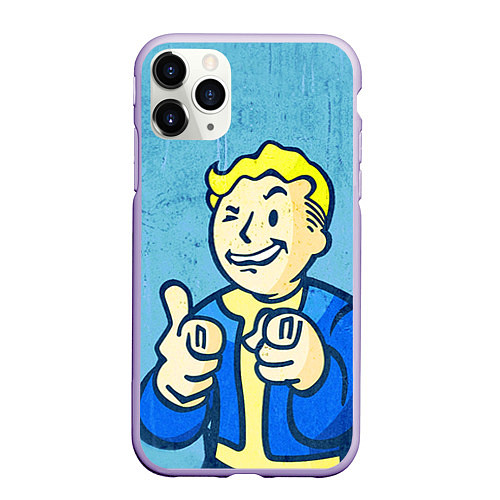 Чехол iPhone 11 Pro матовый Fallout: It's okey / 3D-Светло-сиреневый – фото 1