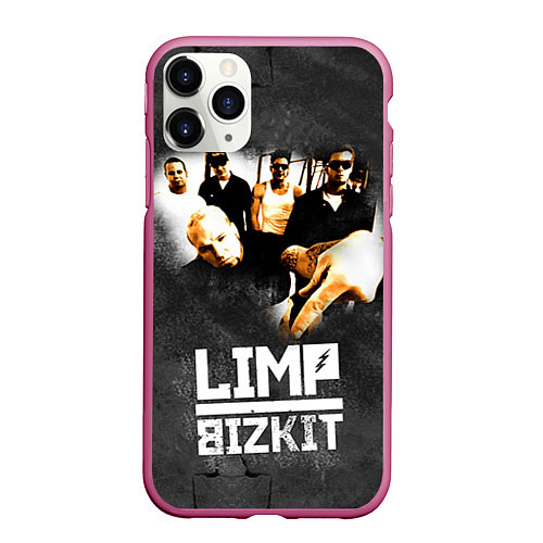 Чехол iPhone 11 Pro матовый Limp Bizkit: Rock in to you / 3D-Малиновый – фото 1